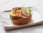 Ham and egg Florentine en brioche at Épicerie Boulud
