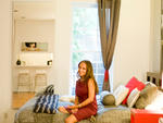 When Jordana Shenkman moved into her 430-square-foot rental this March, she wasted no time getting settled. "I actually put this entire thing together from nothing in one month's time," she says. Spurred by a small-space contest on design blog Apartment T