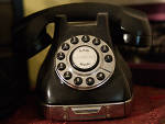 This old-fashioned black rotary telephone has been out of order since  Foisy lost its cord, but she keeps it perched next to her bed for  sentimental reasons: "It was given to me back when I first started  getting into pin-up [modeling]. A friend was like