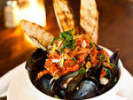 White-wine--steamed mussels at the Rabbithole
