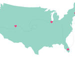Denver graphic designers (and married couple) Nic and Kirsten Bingham have come up with a clever way to plot the course of your relationship's travels with this personalized map print. Customize your wall art by selecting the color palette and up to ten c