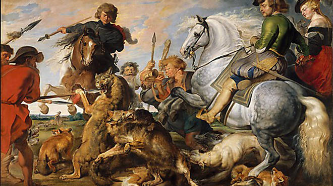 Peter Paul Rubens and workshop, Wolf and Fox Hunt (c. 1615–21)