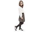 "This look is pretty typical of what I wear during the week if I'm in a  ladylike mood,"says Lade. To create the demure ensemble, she pairs a  white Zara (locations throughout the city; visit zara.com) blouse with a floral cotton Rag & Bone skirt that she