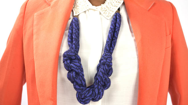 DIY fabric necklace (video)
