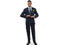 This custom-made, navy pin-striped suit by local designer Kevin  Dickensis part of what Davis calls "the look of sophistication." Accents  such as a yellow pocket square (also by Dickens), a patterned Gene  Meyer tie (dougandgenemeyer.com) and Angela Falc