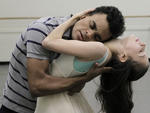 Erica Pereira and Taylor Stanley  rehearsing Romeo + JulietChoreography by Peter MartinsNew York City Ballet  Credit Photo: Paul Kolnikstudio@paulkolnik.comnyc 212-362-7778