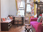 "This is sort of like a preschool bordello," jokes Alutto of the 380-square-foot space she currently shares with a roommate. "Children come here and they love it because it's so colorful. I think it's really reflective of my career choice to work with you