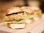 Little Oyster Sandwiches at the DutchAt  his New American tavern, Andrew Carmellini riffs on that old New  Orleans sandwich staple, the fried-oyster po' boy, with this addictive  bar snack. Squishy, sesame-speckled buns each cradle one fat, crispy  mollus
