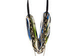 Necklush Night Forest necklace with antiqued brass chains, $48Stephano Diaz and Troy Mattison Hicks, the gents behind Brooklyn brand Necklush, started selling multistrand looped cotton necklace from their Etsy shop in 2008. Now they've upped the hip facto