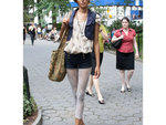 Justine Bracero, 19, model. Spotted on Madison Ave at 24th St."I like being comfortable with a free-spirited look. I'm not a girly girl, I'm an Earth girl."Shirt from Urban Outfitters, 999 Third Ave between 59th and 60th Sts (212-308-1518, urbanoutfitters
