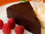 Warm chocolate cake at Gotham Bar and Grill
