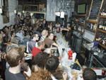 franklin park out door drinking beer garden summer rain soccer game packed bar brooklyn prospect heights babies at bars grill sausages