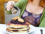 Buttermilk pancakes with vanilla-blueberry jam and honey-almond butter at Char No. 4