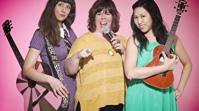 Jessica Delfino, Carolyn Castiglia and Jen Kwok of the NY Funny Songs Festival