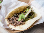 Brisket taco at Güeros Brooklyn