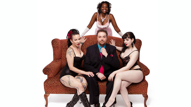 Neil O'Fortune with Fifi Dupree, Ginger Brown and Bunny Buxom