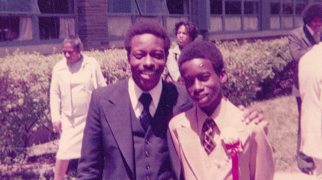 Nemiah “Mitch” Mitchell Jr. with a very young Vince Lawrence