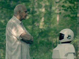 Frank Langella and his pal, "Robot," in Robot and Frank