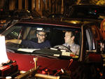 Ira Glass and Mike Birbiglia on set, Sleepwalk with Me