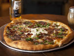 Potato, bacon, sour cream pie