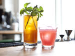 Pimm's Cup Royale and Peels punch cocktail at Peels