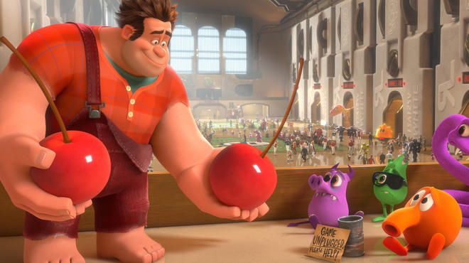 John C. Reilly, far left, voices the title character of Wreck-It Ralph