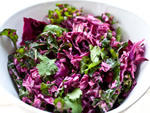 Kale and cabbage cole slaw, cilantrol lime dressing at Butcher's Daugther