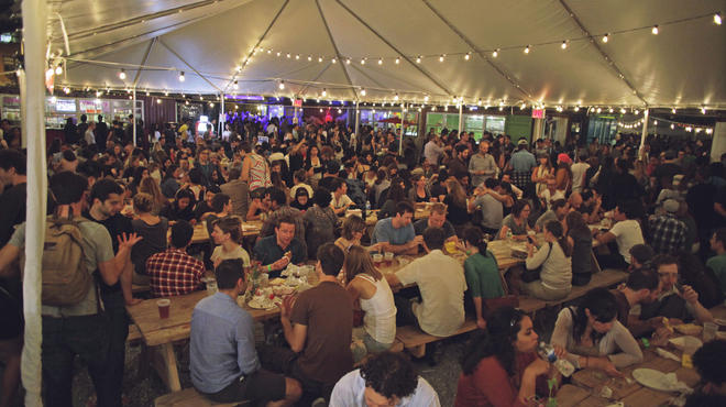 Beer garden at Brooklyn Night Bazaar