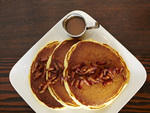 Buttermilk pancakes with bacon-infused maple syrup at Square One Dining