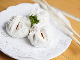 Steamed char siu baau at Chynna