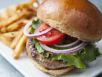 Turkey burger with french fries at Tavern