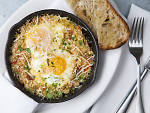 Baked eggs with white beans and Prosciutto sofrito at Tavern