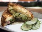 Smoked cheddar and foie gras grilled cheese at Chez Sardine