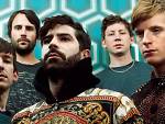 Horse power: Yannis Philippakis (centre) and Jimmy Smith (second left) with Foals