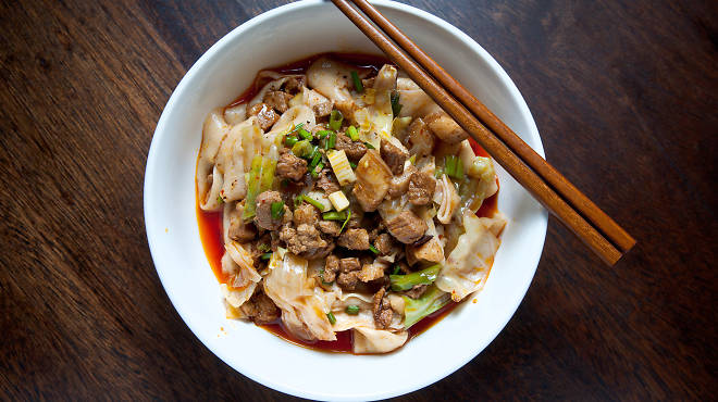 Sour and spicy pork noodles at Biang!