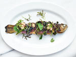 Smoked trout with watercress, pickled mushrooms and charred red onion at Maysville