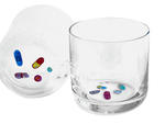 Seltzer & Rosenblum hand-painted Pills glasses, $63 each (normally $70), at Artware Editions, 270 Bowery between E Houston and Prince Sts, second floor (212-463-7490, artwareeditions.com).