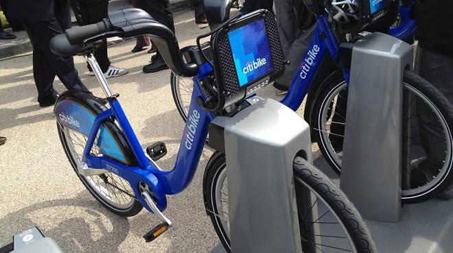 Citi Bike docking station in Dumbo