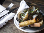Clam with sherry and green garlic at AOC