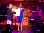From left: Christopher Durang, Sigourney Weaver, Adam Feldman