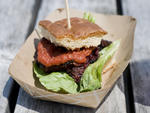 Phatty beet slider at Chickpea and Olive