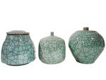 Glazed ceramic canisters, $36–$50 each, at Silk Road Antiques