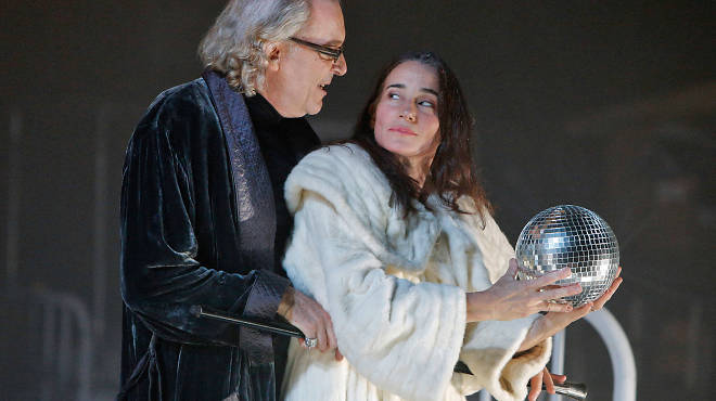 Ronald Guttman, left, and Stephanie Roth Haberle in The Master and Margarita