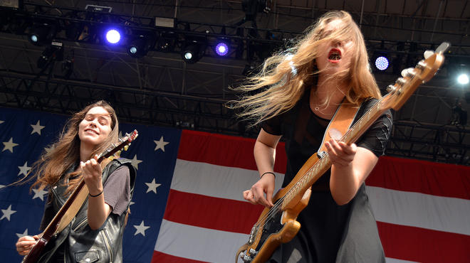 Haim performs at the 2013 Made in America Festival in Philadelphia on August 31, 2013.