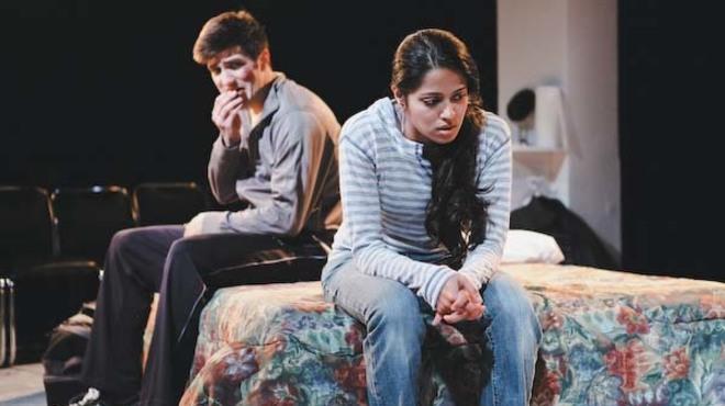 Tim Martin and Mouzam Makkar in Gruesome Playground Injuries at Rasaka Theatre Company
