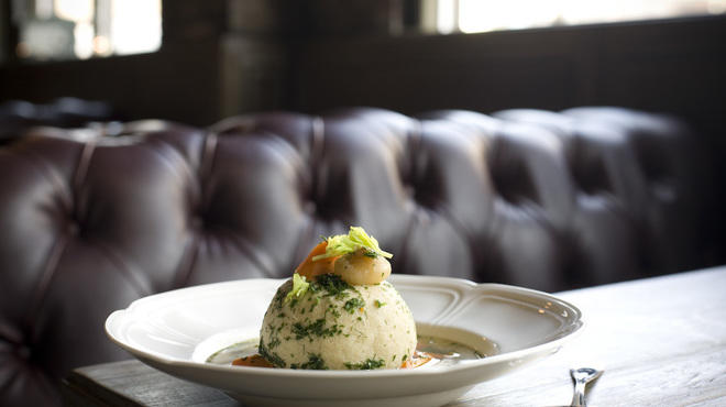 Matzoh ball soup at Au Cheval