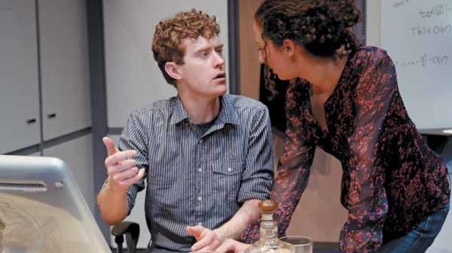 Matt Holzfeind and Kristina Valada-Viars in Completeness at Theater Wit