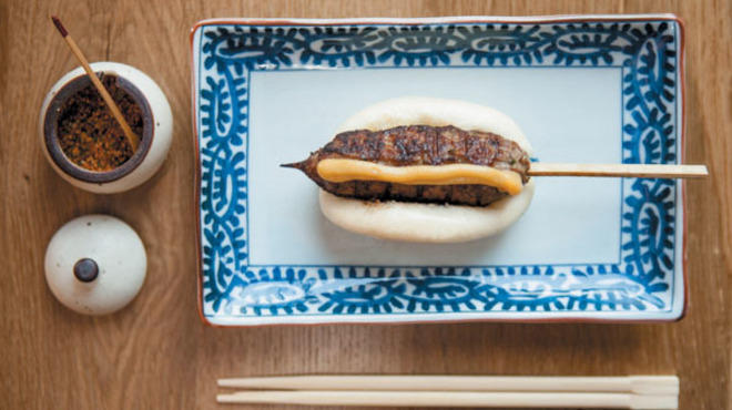 Beef tsukune slider at Sumi Robata Bar