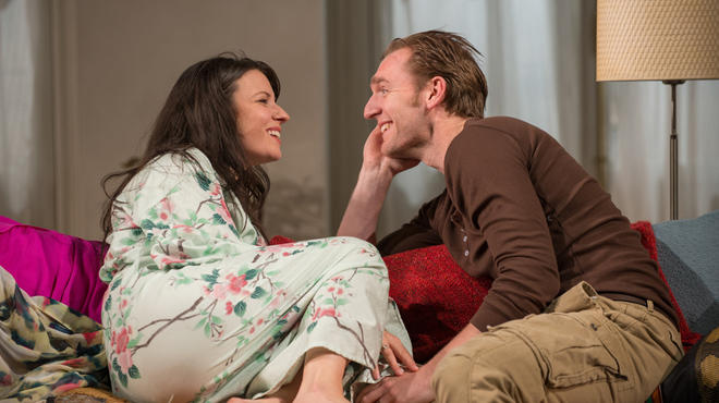 Kate Arrington and Cliff Chamberlain in Belleville at Steppenwolf Theatre Company