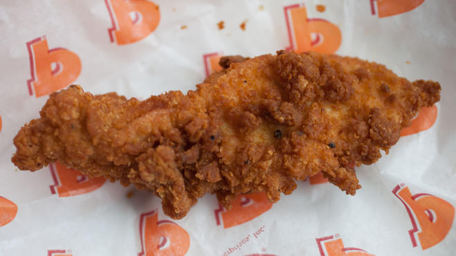 Chicken waffle tenders at Popeyes
